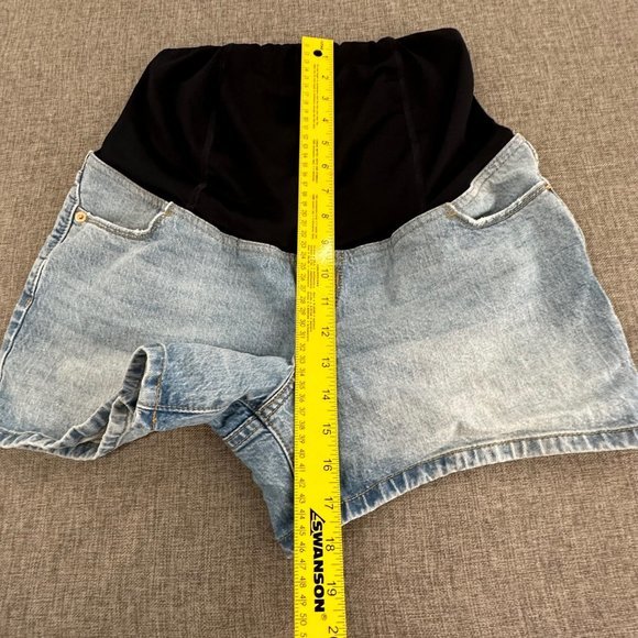 Isabel Maternity By Ingrid Midi Shorts Size 4‎ 99% Cotton 1% Spandex Pre-Owned - Picture 7 of 12